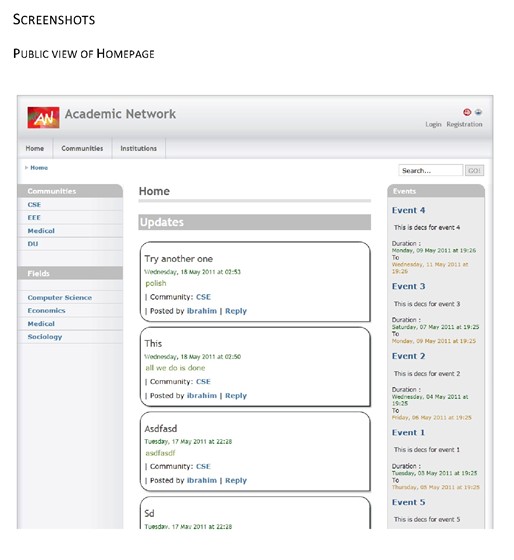 Web Development: Academic Network (acanet)