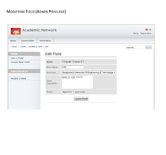 Web Development: Academic Network (acanet)