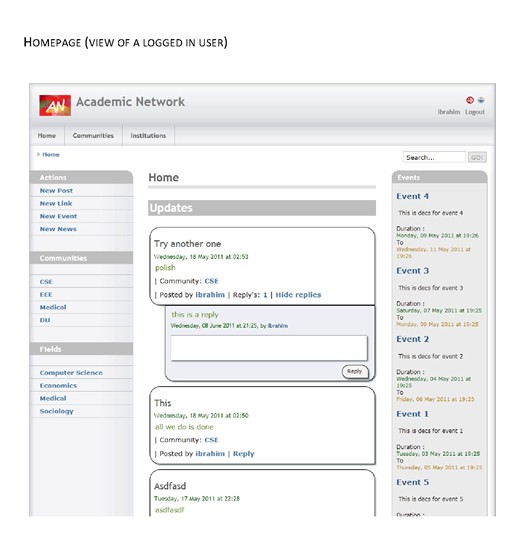 Web Development: Academic Network (acanet)