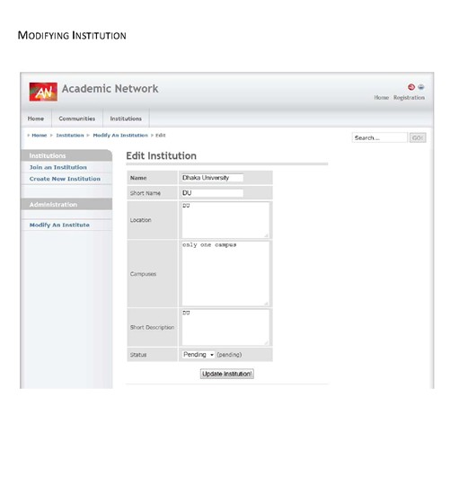 Web Development: Academic Network (acanet)